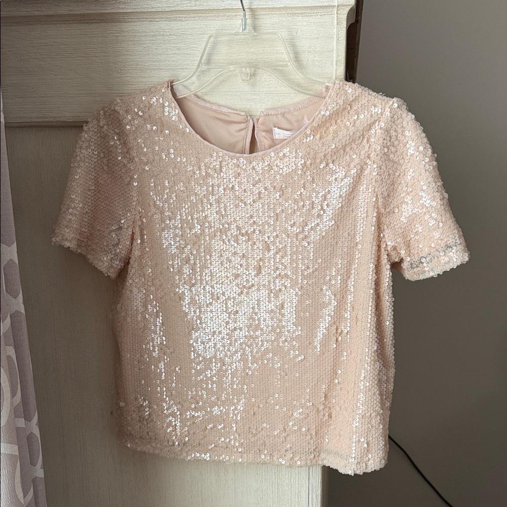 LC Lauren Conrad Parker Peach Sequin Blouse